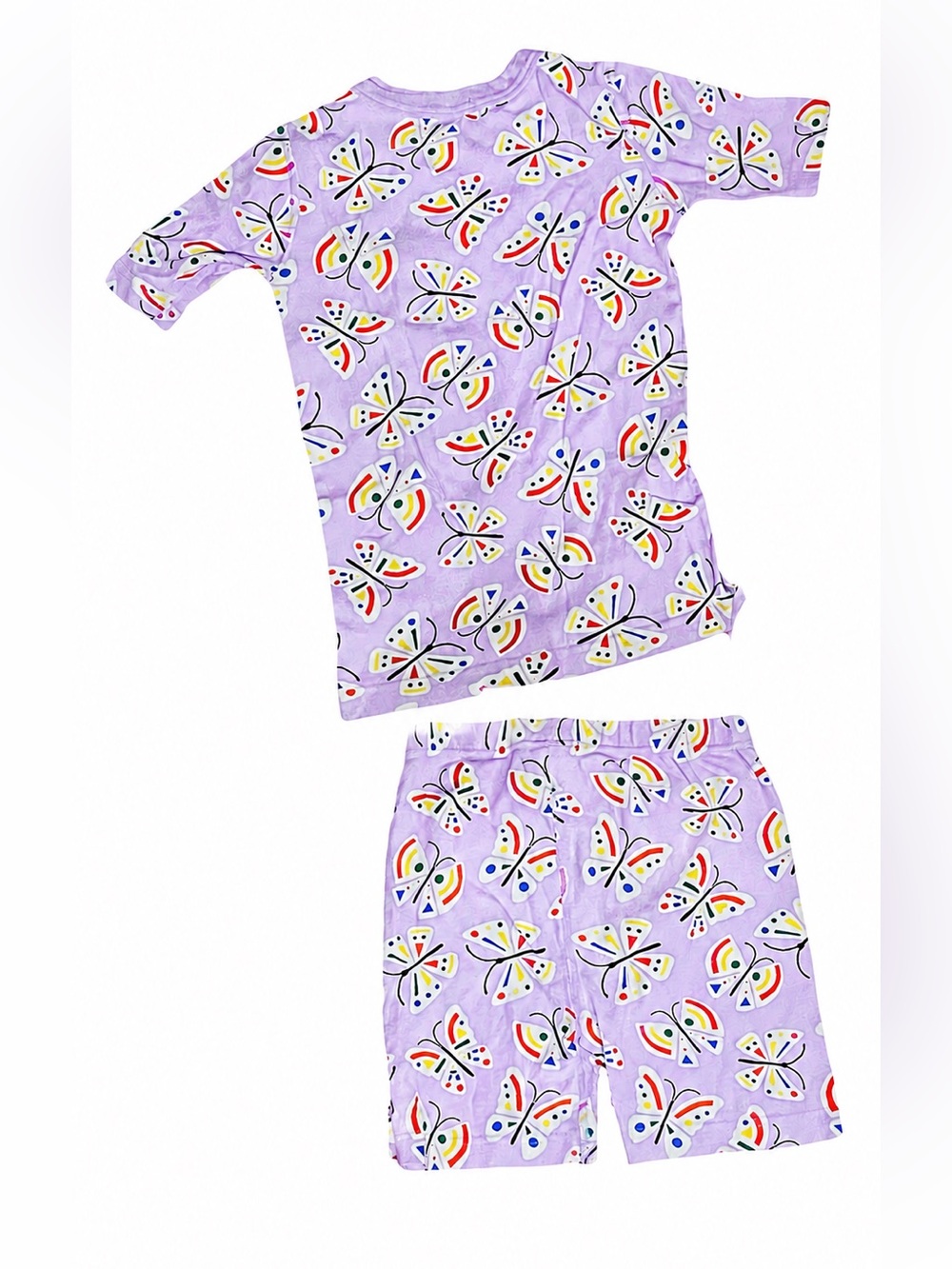 Hanna jams Butterfly Print Two-Piece Pajama Set in Light Lavender size 130